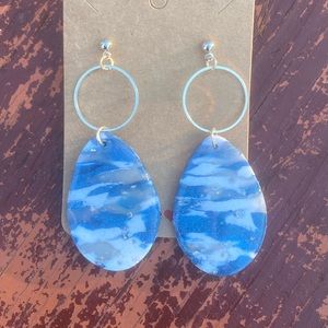 Marbled polymer clay earrings
